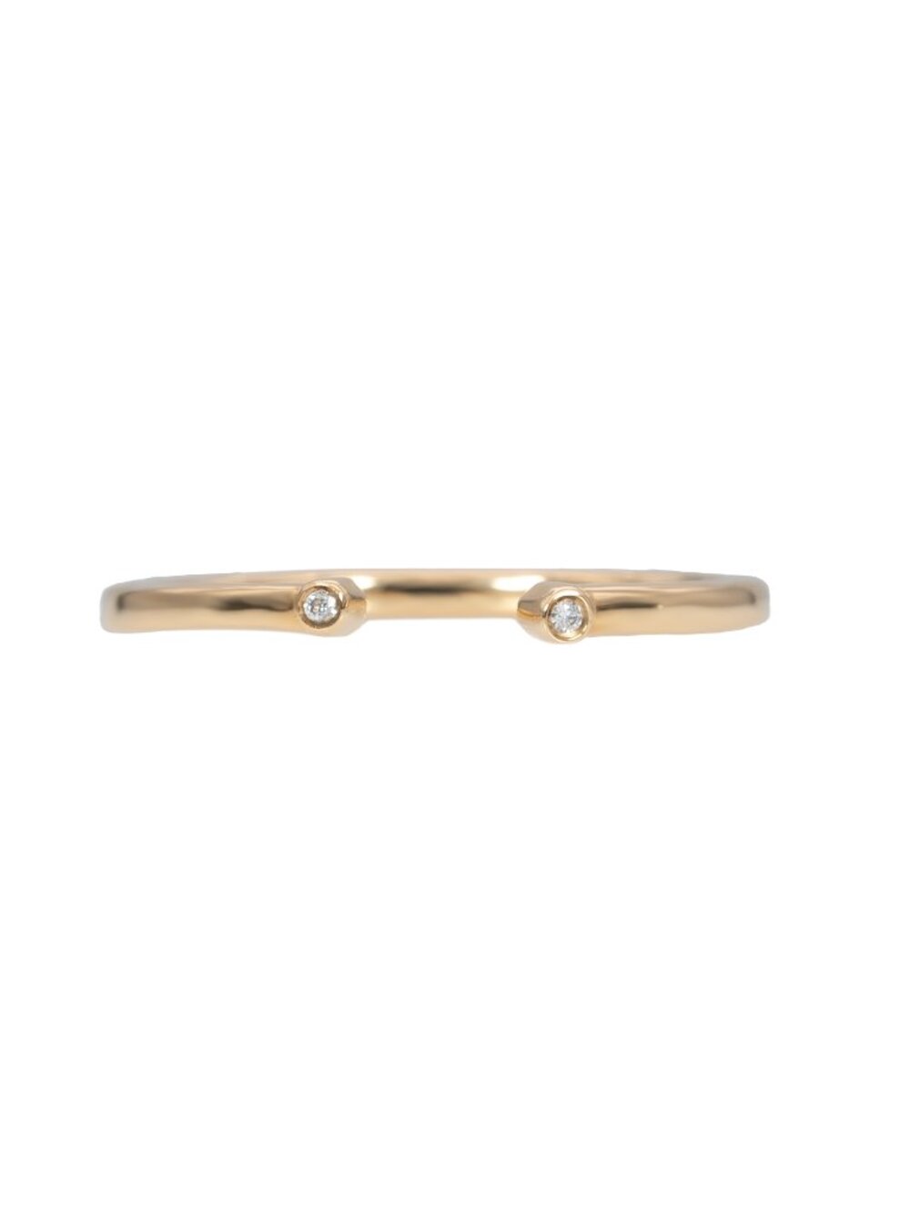 Natural Diamond Accented Stackable Band in Solid 14K Yellow Gold | Fine Jewelry - Picture 1 of 10